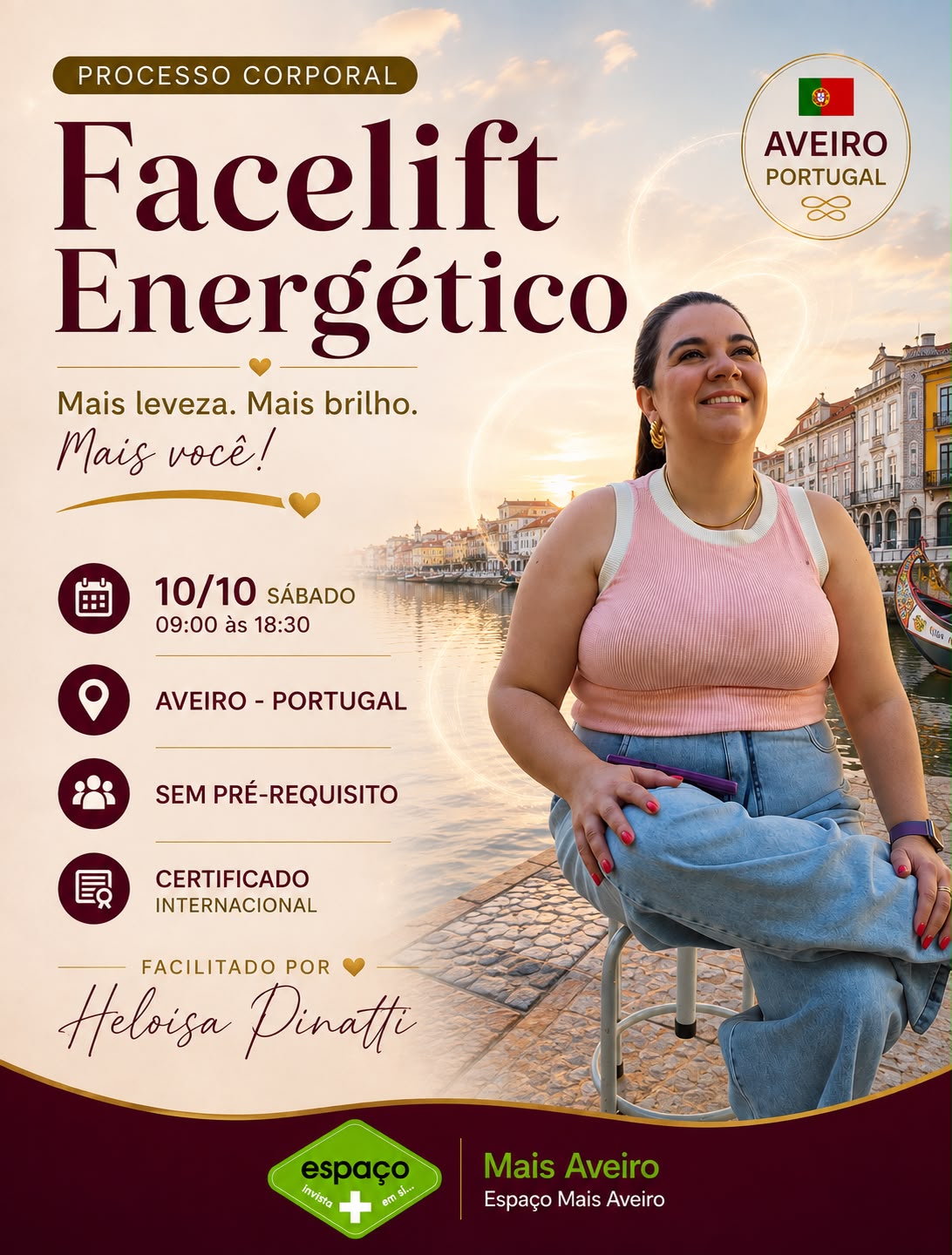 Arte da classe Facelift Energético® com Heloísa Pinatti em Aveiro